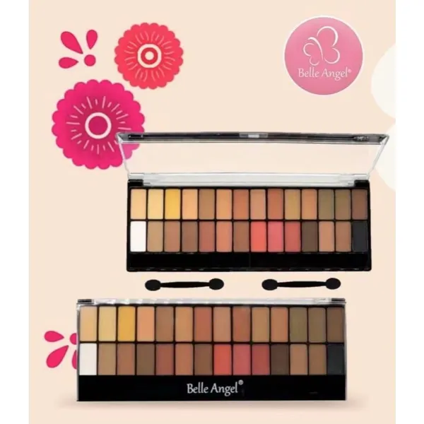 Paleta De Sombras ​28 Cores Matte Marrom Belle Angel- B013-1