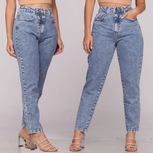 Calça Mom Jeans  Cintura Alta Feminina Levanta Bumbum