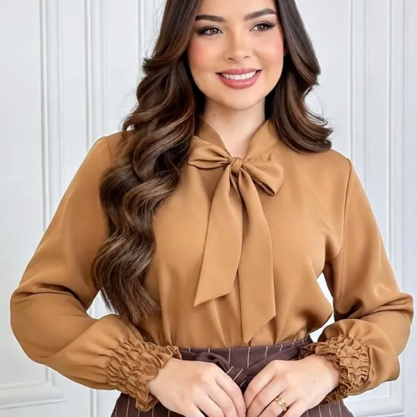 BLUSA SOCIAL FEMININA MANGA LONGA