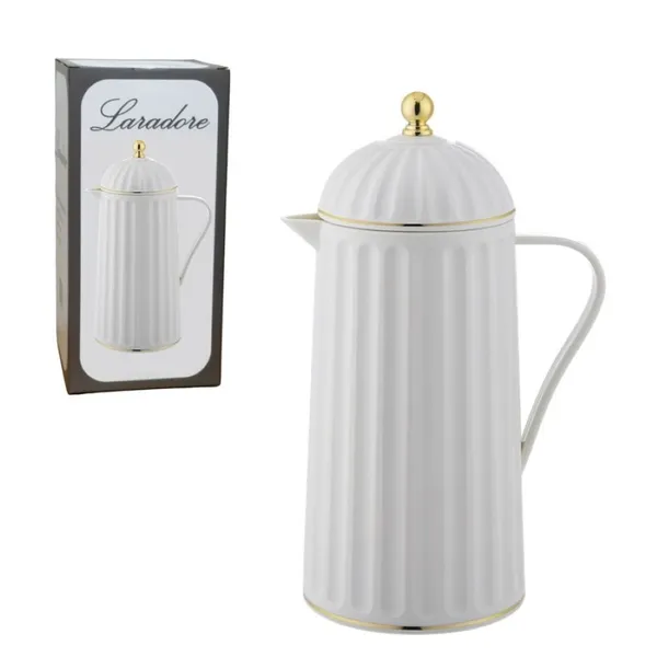 Garrafa Térmica de Café Laradore Roma - Branca e Dourada 1L