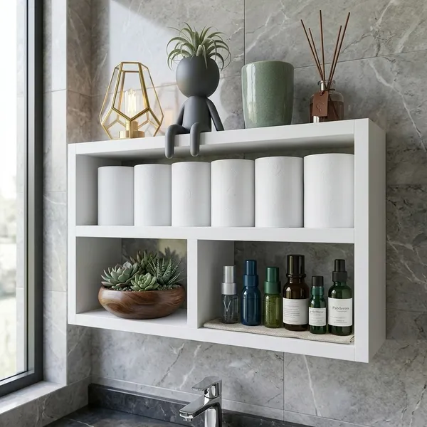 Nicho Organizador Decorativo em MDF Branco para Sala, Quarto, Banheiro e Cozinha