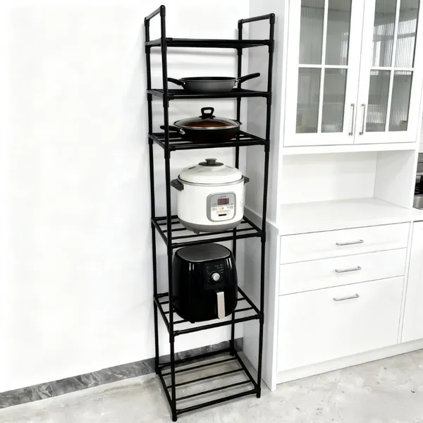 Estante Multiuso 6 Camadas Em Metal Prateleira Armazenamento Móvel Organizadora De Banheiro Cozinha