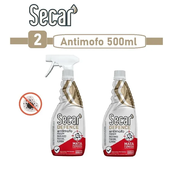 KIT 2 x Desinfetante Antimofo Secar Defence Spray 500ml