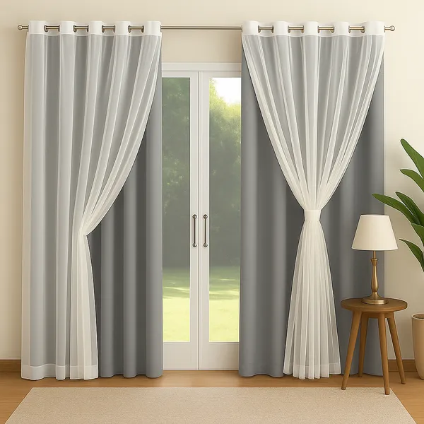 Cortina com voil Mali Premium 4,00x2,80 Branco – Decoração, Estilo e Conforto p/ Quarto e Sala