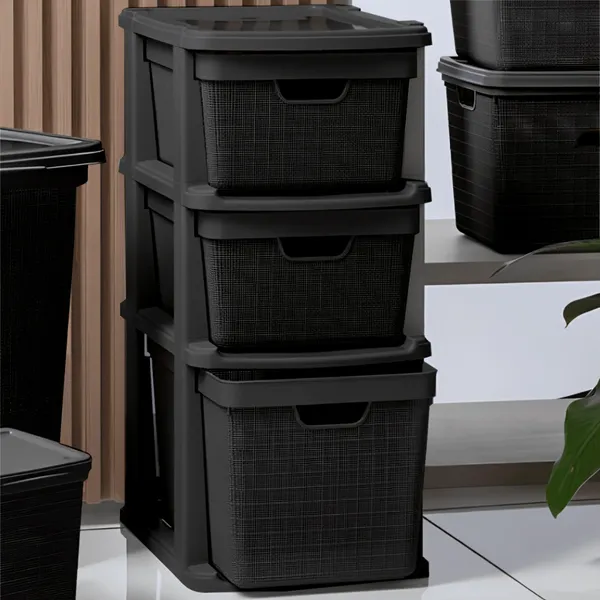 Gaveteiro Organizador de Chão com 3 Gavetas em Plástico Jutta 15 Litros 22 Litros Organização