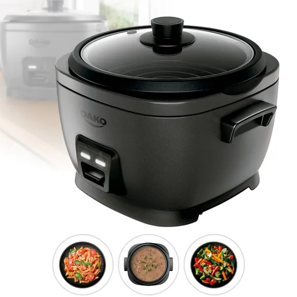 Panela Elétrica de Arroz 4 Litros 10 Xícaras Preto DAKO