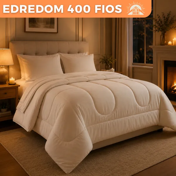 Edredom 100% Algodão 400 Fios Dupla Face Solteiro Casal Queen King Antialérgico Grosso Para Inverno