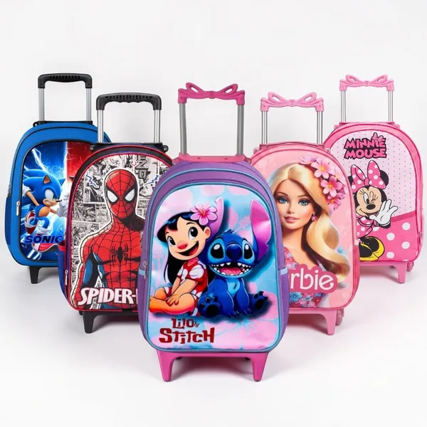 Mochila Rodinha infantil masculina e Feminina Escolar juvenil