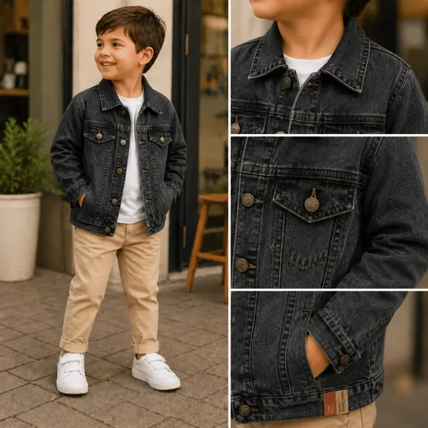 Jaqueta Jeans e Sarja Infantil Premium Menino e Menina do 1 ao 16 Confortável e Estilosa