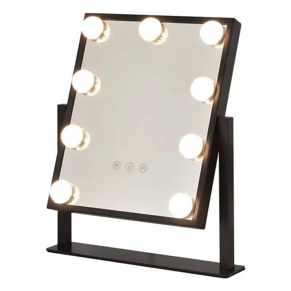 Espelho LED Maquiagem Alta Definição 9 Lâmpadas Base 360° Metal Oásis OIH-5202