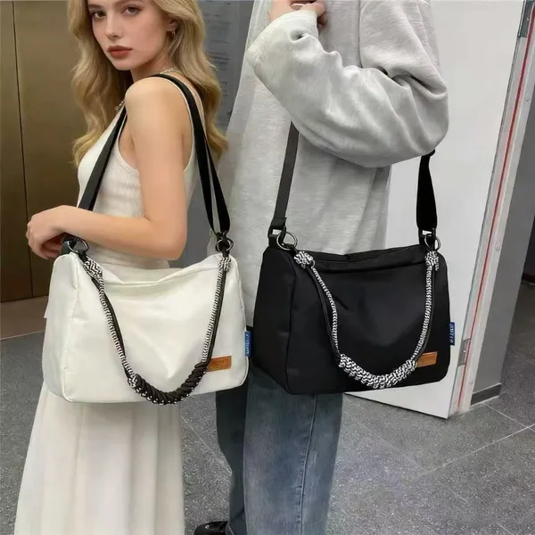 Bolsa de ombro crossbody de estudante de lona impermeável de nylon Moda Estilosa