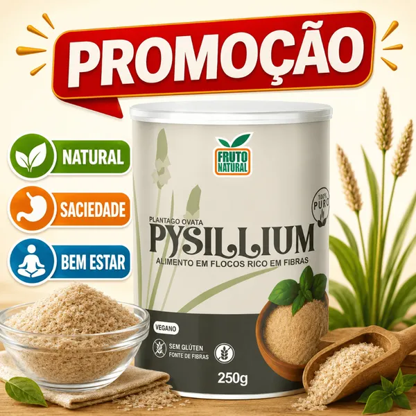 Psyllium 100% Puro 250g Fibras Suplemento Alimentar - Fruto Natural