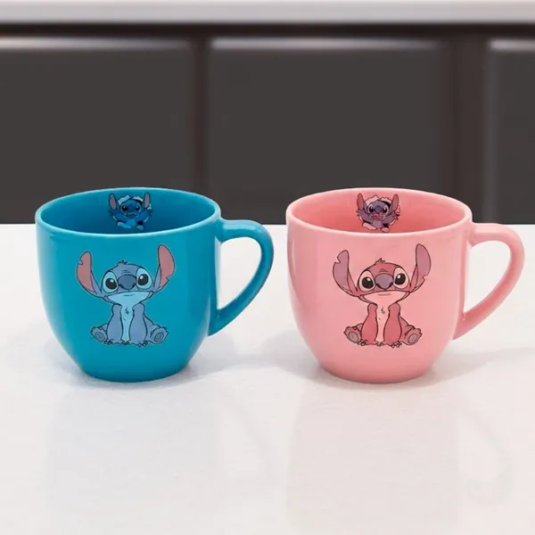 Canecas Stitch café/chá 170ml kit com 2 canecas Aventura e Diversão no Seu Café