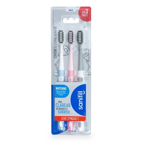 Escova Dental Sanifill Whitening Leve 3 Pague 2 Unidades