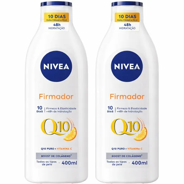 KIT Creme Firmador NIVEA Q10 + Vitamina C 400ml – Hidratação e Firmeza da Pele - 2 unidades