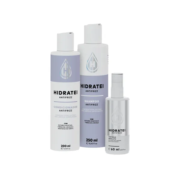Kit Essencial Antifrizz Hidratei: Shampoo + Condicionador + Controle Absoluto