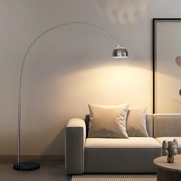 Luminária 8057 De Chão Ajustável Com Base De Mármore Sala De Estar Leitura Jantar Sofá Quarto E Decoração De Casa