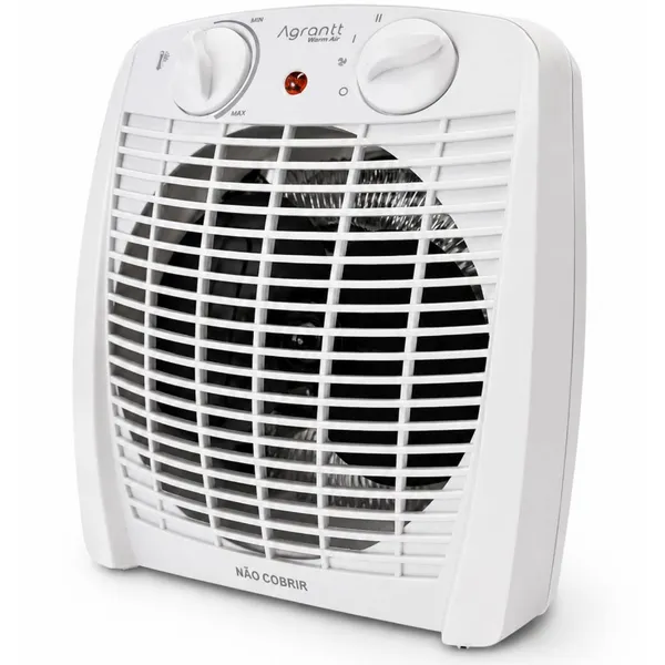 Aquecedor De Ar Elétrico Agrantt 2000w Termostato Para Banheiro Quarto Sala Escritório Portátil