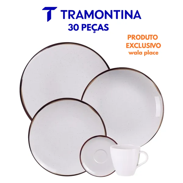 Jogo de Jantar Canyon Porcelana Decorada 30 Peças Tramontina