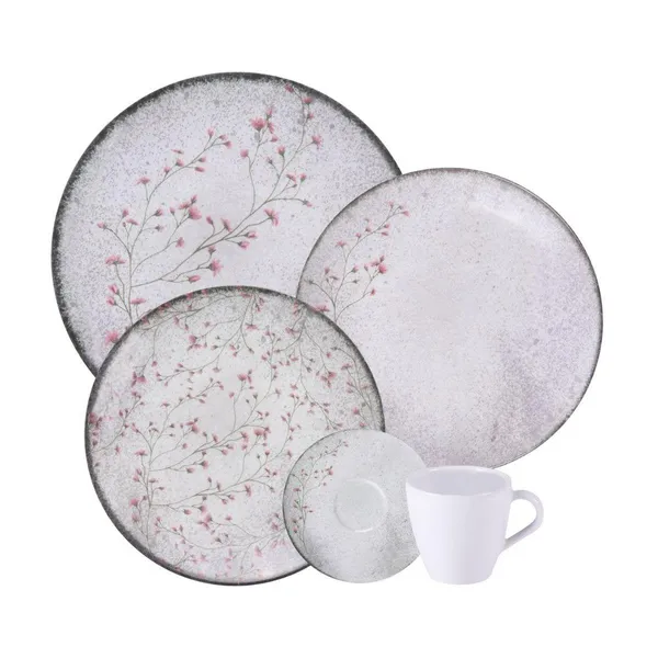Jogo de jantar Floralis Porcelana Decorada 20 peças Tramontina