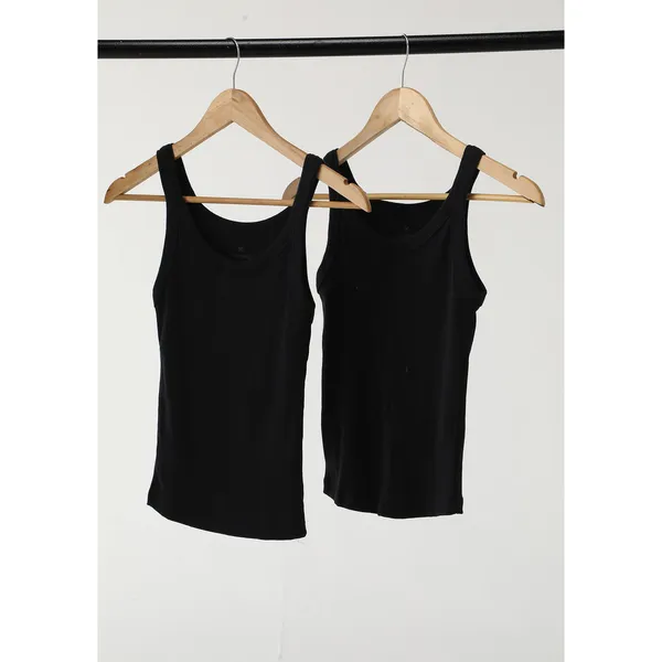 Kit Com 2 Regatas Básicas Femininas Slim Em Ribana Canelada