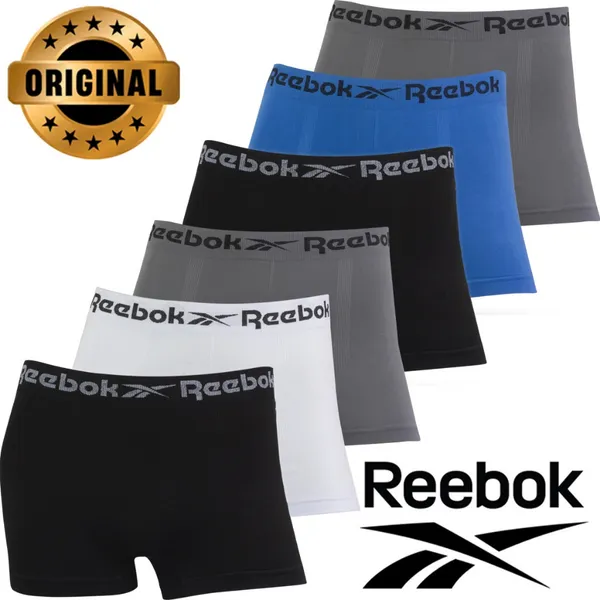 Kit 6 Cuecas Boxer Reebok Microfibra Sem Costura