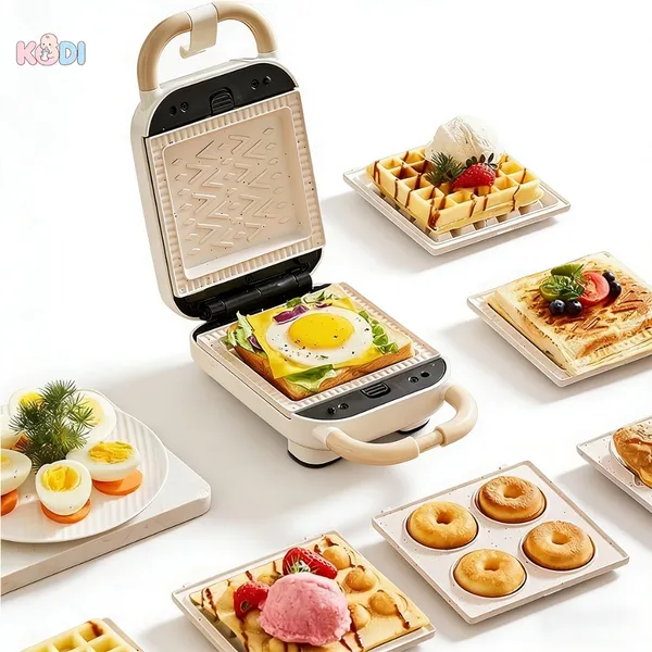 3 em 1 Elétrica Antiaderente Sanduicheira e Waffles/Donuts 650w 110V Grelha Removível Portátil -M9