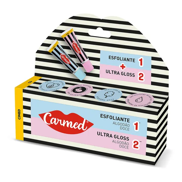 Carmed SOS Lábios Algodão Doce Esfoliante 10g + Ultra Gloss 10g