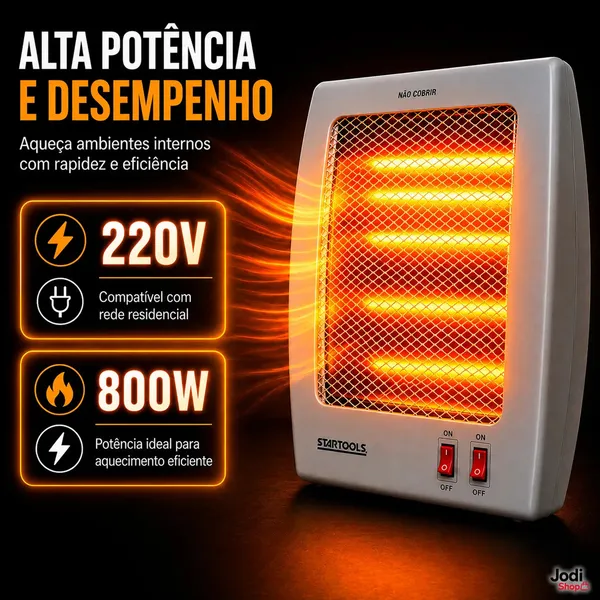 Aquecedor Portátil com Desligamento Automático em Caso de Queda ou Inclinação