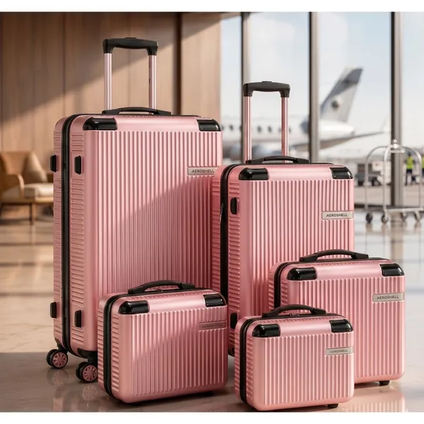 Kit Malas de Viagem 5 Peças Premium 2 Malas Bordo 10kg e 12kg + 3 Frasqueiras P M G Resistente