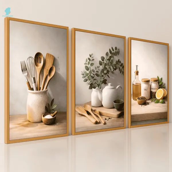 Quadros Decorativos Trio Cozinha Minimalista Gourmet Clean Sala Cozinha