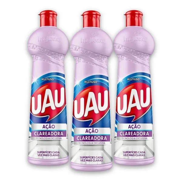 Kit 3un Multiuso 500ml UAU Ação Clareadora