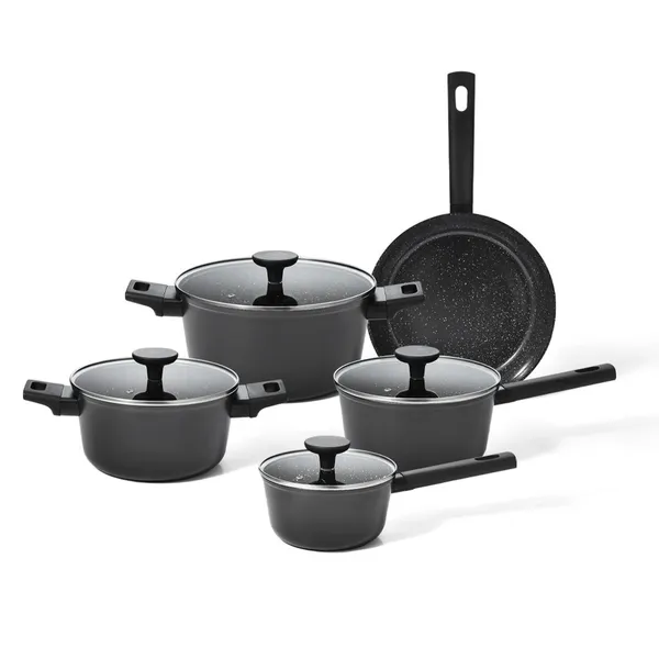 KIT 5 PANELAS DE INDUÇÃO COM ANTIADERENTE CERÂMICO MOU DE CHIA - OIKOS