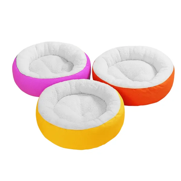 Caminha Redonda Pets Sherpa para Cães e Gatos Macia 50x50 cm Quente Confortável Cama Pet Com Pelinho