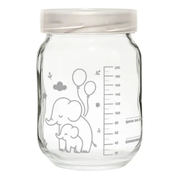 Kit 4 Potes Para Leite Materno C/ Graduação 200ml - Elefante