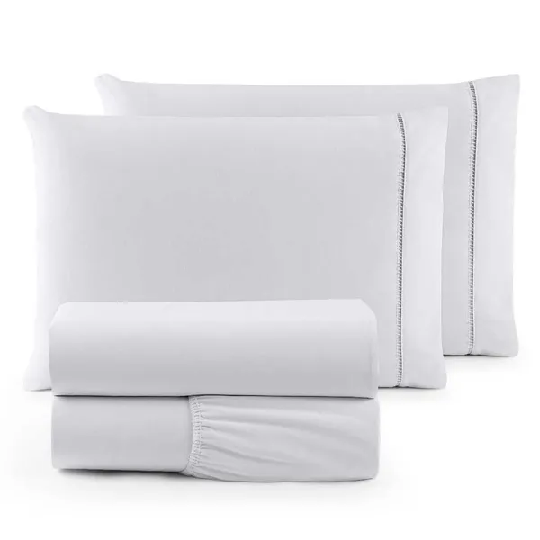 Kit Jogo de Lençol 04 Peças 600 Fios Egípcios Cama Casal Queen King Micropercal Macio Com e Sem Elástico
