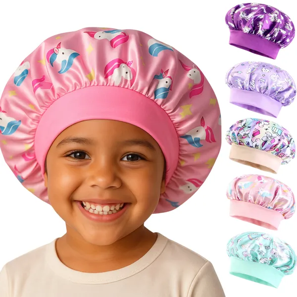 Touca de Cetim Infantil Antifrizz Unicórnio