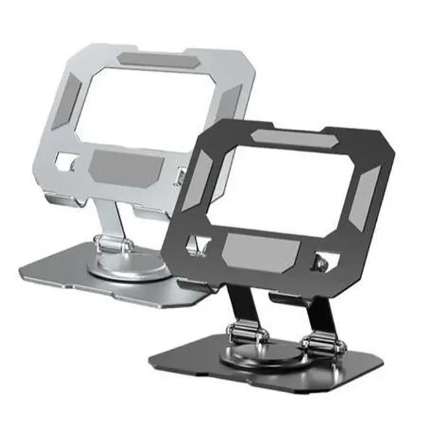 Suporte Metálico Rotativo para Tablet e Celular | Alumínio Resistente e Elegante | Ajustável e Prático