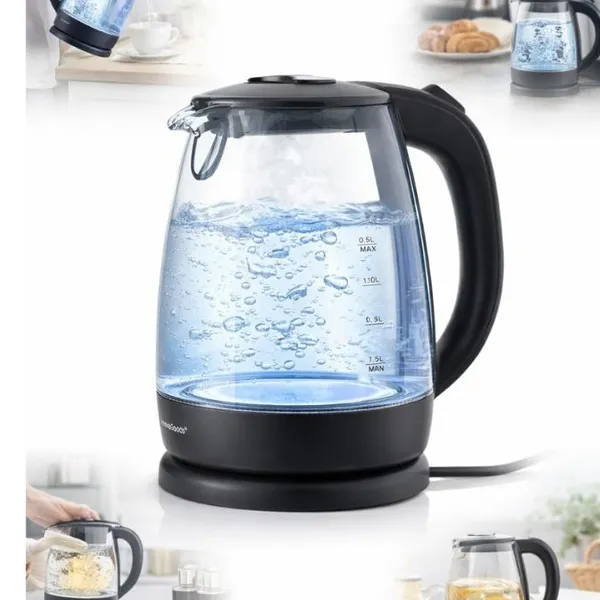Chaleira Elétrica Jarra 1.8L Café Chá Inox 110v Vidro