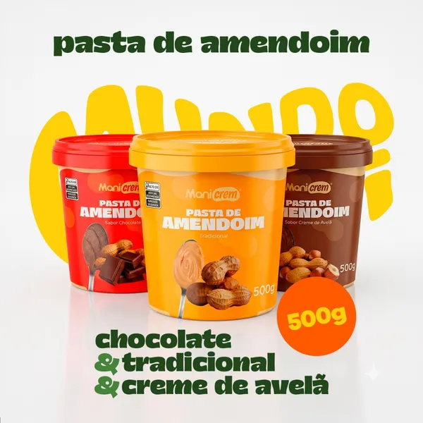 Creme Pasta De Amendoim Deliciosos Sabores Manicrem 500g
