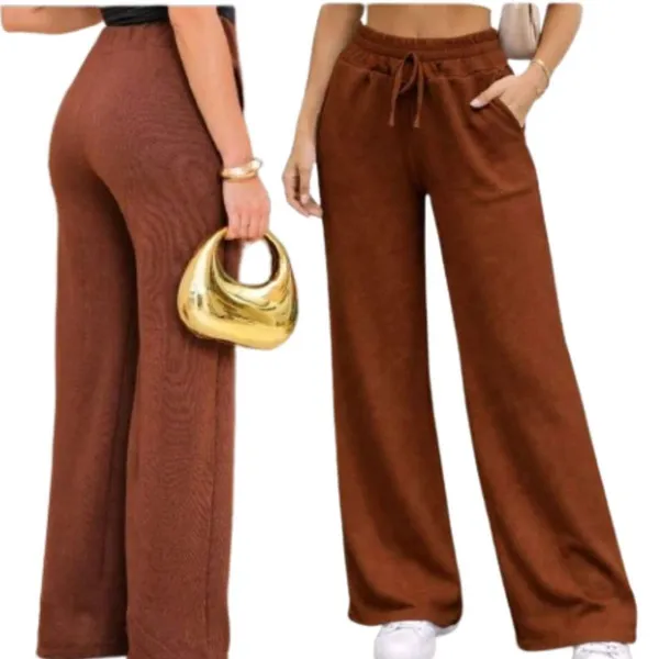 Calça Pantalona Calça Feminina Roupa Feminina Cintura Alta Lanzinha