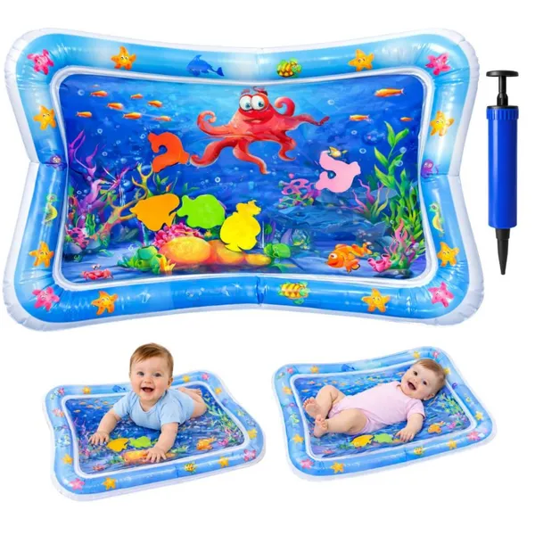 Tapete Infantil Bebê Inflável com Água para Atividades Sensorial Almofada Tummy Time Menino e Menina