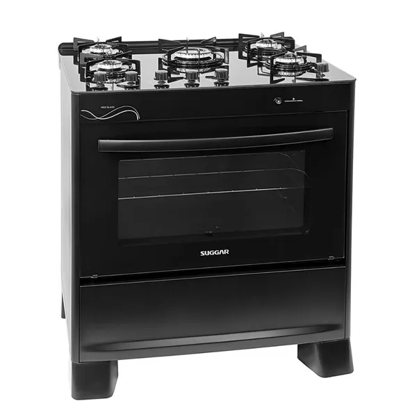 FOGãO SUGGAR NEO GLASS 5 BOCAS FGVNG510PT MESA DE VIDRO PRETO