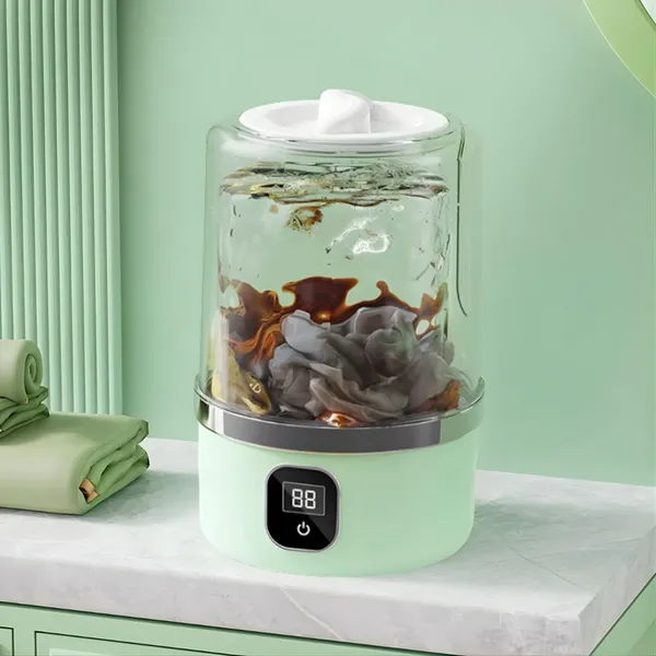 Mini Máquina de Lavar 1L Portátil Dobrável com Centrífuga para Roupas Pequenas Intímas Moderna