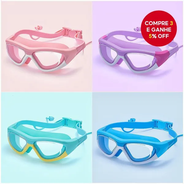 Crianças Óculos De Natação Grande Angular HD Silicone Selo Anti-Nevoeiro À Prova Dwaterproof Água Meninos Meninas Profis