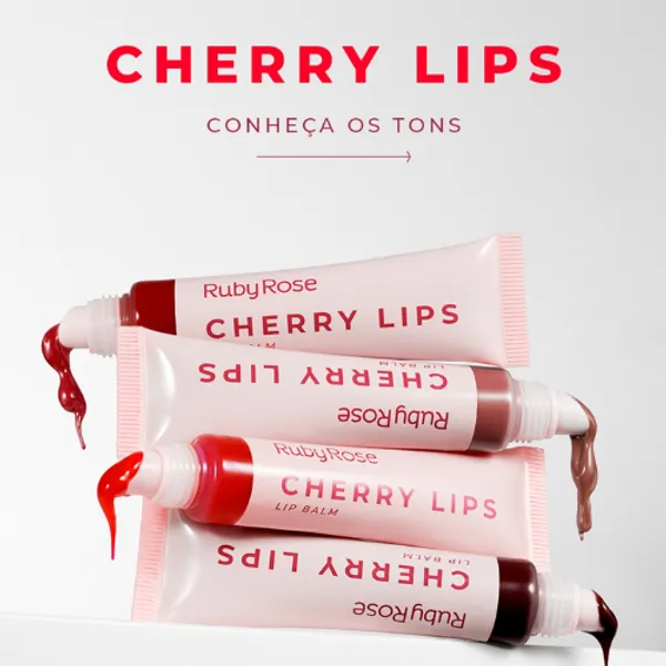 Lip Balm Gloss Labial Cherry Lips  RUBY ROSE - Linha Rosa