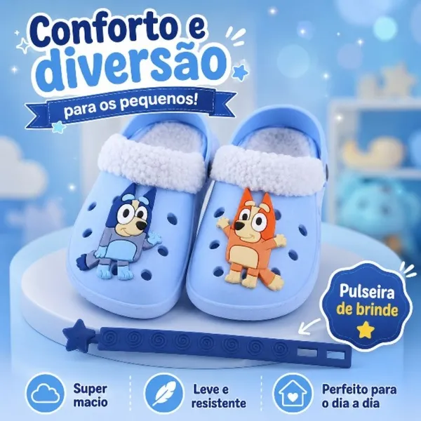 Babuche Infantil  divertida inverno confortável