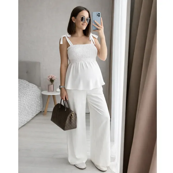 Blusa Bata Gestante Blusinha Para Grávidas Elástico Com Babado Soltinha Moda Gringa Tendência Ensaio Fotográfico