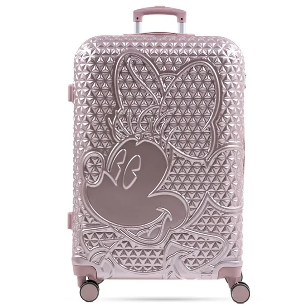 MALA DE VIAGEM GRANDE 32 KG ABS 4 RODAS MINNIE EPCOT ROSé