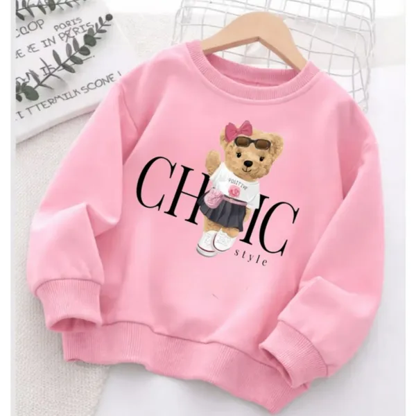 Moletom infantil menina estilo suéter puro algodão